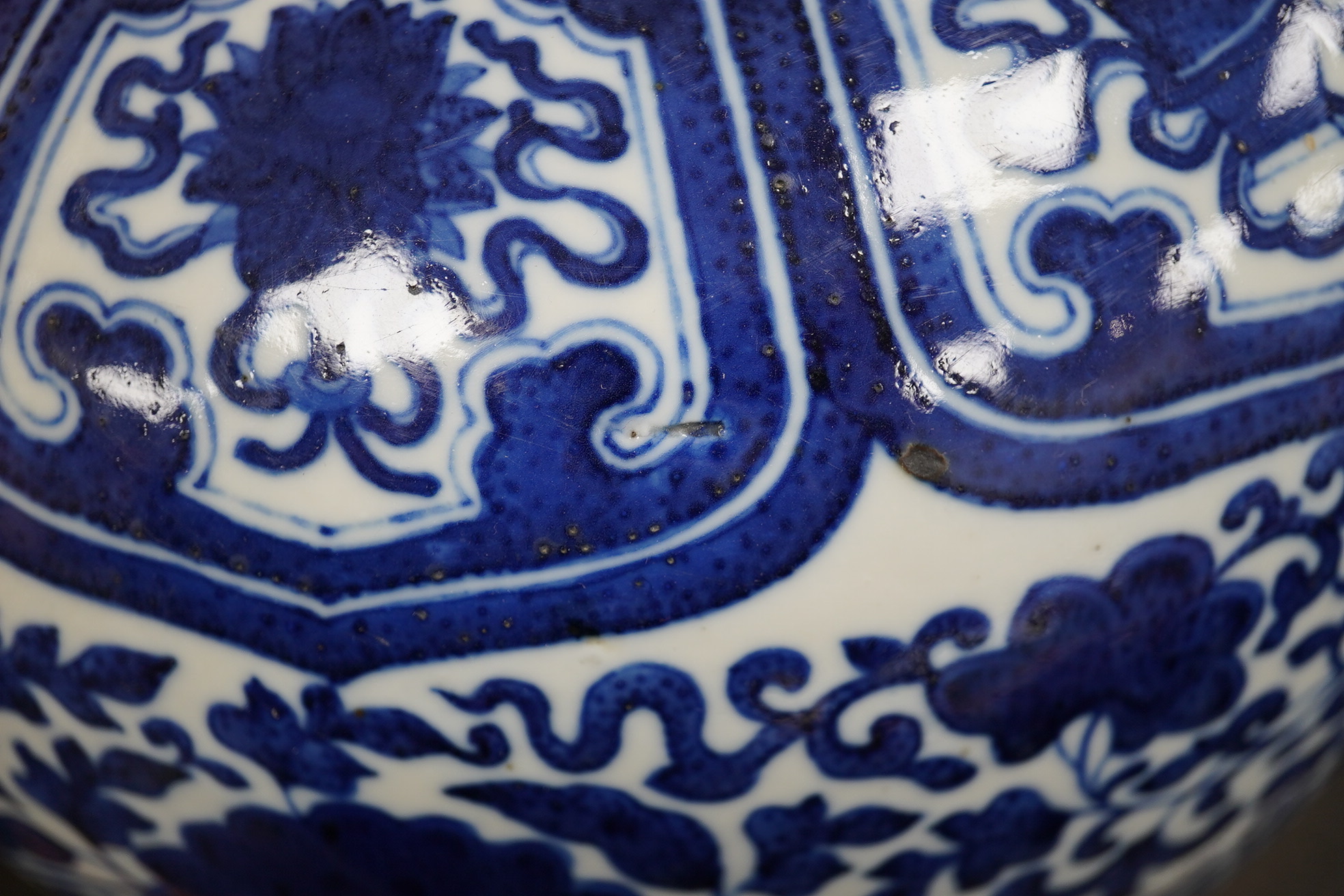 A Chinese blue and white meiping, Qianlong mark, early 20th century